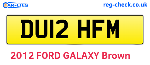 DU12HFM are the vehicle registration plates.
