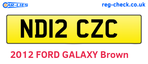 ND12CZC are the vehicle registration plates.
