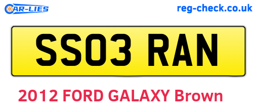 SS03RAN are the vehicle registration plates.