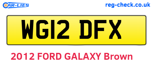 WG12DFX are the vehicle registration plates.