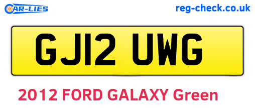 GJ12UWG are the vehicle registration plates.