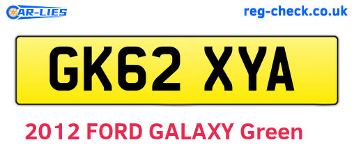 GK62XYA are the vehicle registration plates.