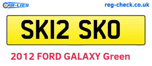 SK12SKO are the vehicle registration plates.