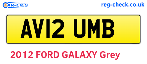AV12UMB are the vehicle registration plates.