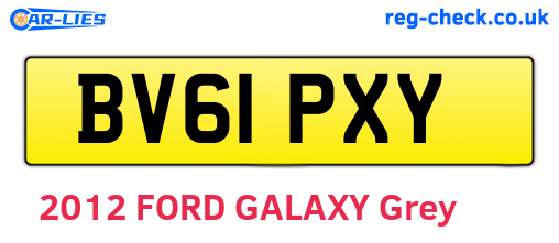 BV61PXY are the vehicle registration plates.