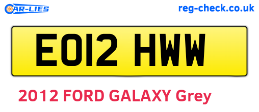 EO12HWW are the vehicle registration plates.