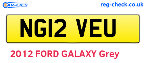 NG12VEU are the vehicle registration plates.