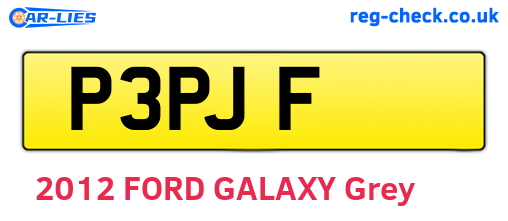 P3PJF are the vehicle registration plates.