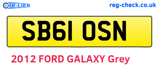 SB61OSN are the vehicle registration plates.