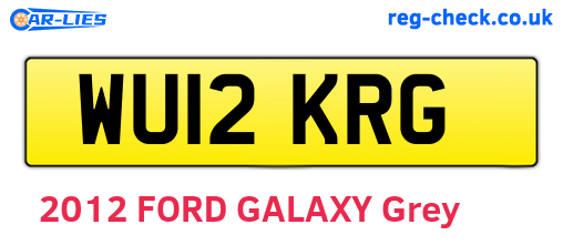 WU12KRG are the vehicle registration plates.