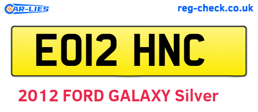 EO12HNC are the vehicle registration plates.