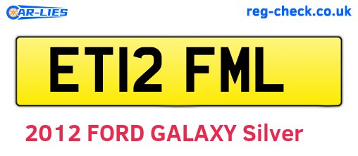 ET12FML are the vehicle registration plates.