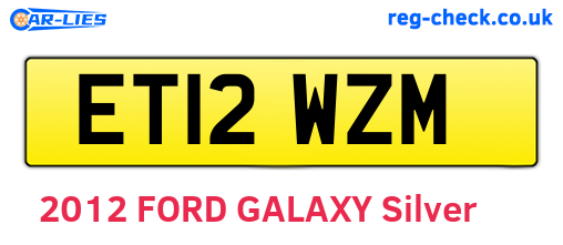 ET12WZM are the vehicle registration plates.