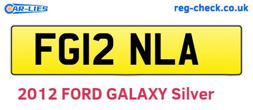 FG12NLA are the vehicle registration plates.