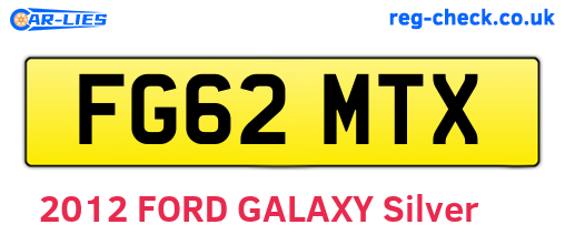 FG62MTX are the vehicle registration plates.