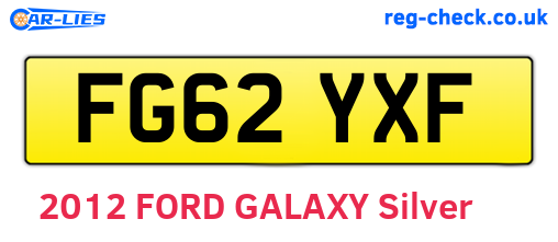 FG62YXF are the vehicle registration plates.
