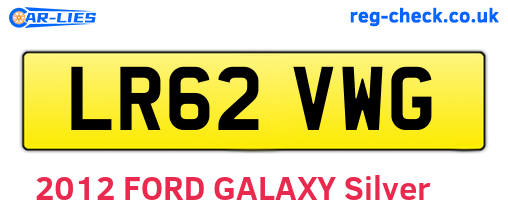 LR62VWG are the vehicle registration plates.