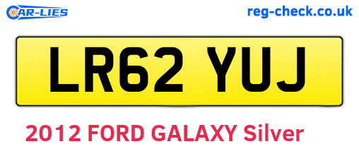 LR62YUJ are the vehicle registration plates.