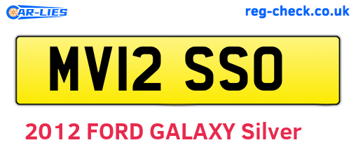 MV12SSO are the vehicle registration plates.