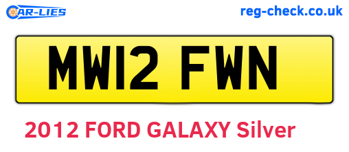 MW12FWN are the vehicle registration plates.