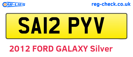 SA12PYV are the vehicle registration plates.