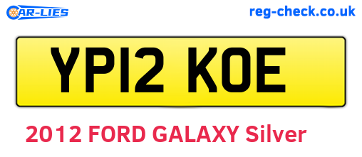 YP12KOE are the vehicle registration plates.
