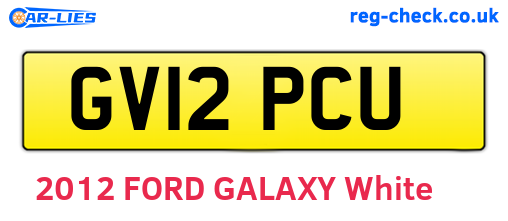 GV12PCU are the vehicle registration plates.