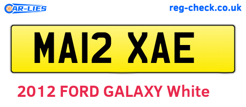 MA12XAE are the vehicle registration plates.