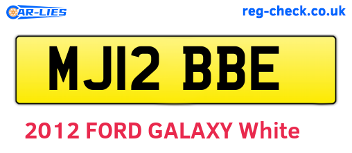 MJ12BBE are the vehicle registration plates.