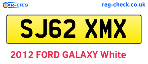 SJ62XMX are the vehicle registration plates.