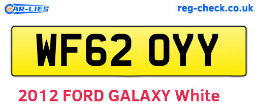 WF62OYY are the vehicle registration plates.