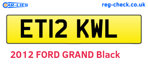 ET12KWL are the vehicle registration plates.