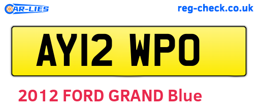 AY12WPO are the vehicle registration plates.