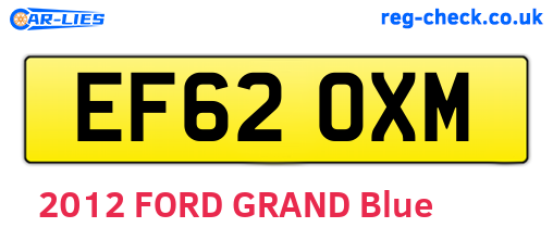 EF62OXM are the vehicle registration plates.