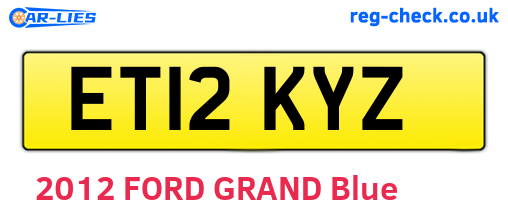 ET12KYZ are the vehicle registration plates.