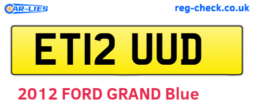 ET12UUD are the vehicle registration plates.