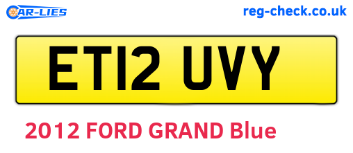ET12UVY are the vehicle registration plates.