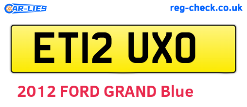 ET12UXO are the vehicle registration plates.