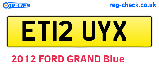 ET12UYX are the vehicle registration plates.