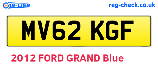 MV62KGF are the vehicle registration plates.