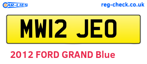 MW12JEO are the vehicle registration plates.