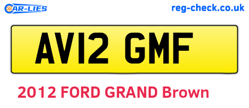AV12GMF are the vehicle registration plates.