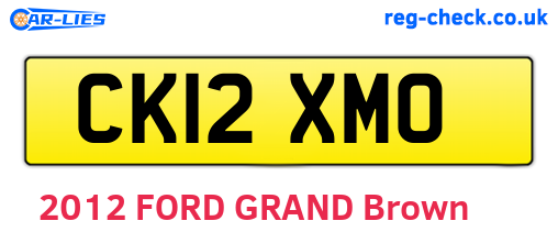 CK12XMO are the vehicle registration plates.