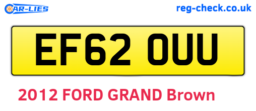 EF62OUU are the vehicle registration plates.