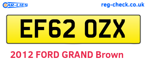 EF62OZX are the vehicle registration plates.