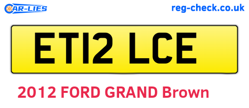 ET12LCE are the vehicle registration plates.