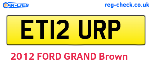 ET12URP are the vehicle registration plates.