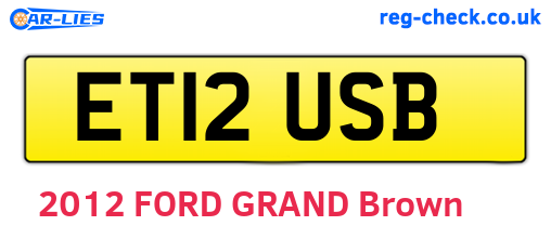 ET12USB are the vehicle registration plates.