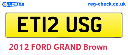 ET12USG are the vehicle registration plates.