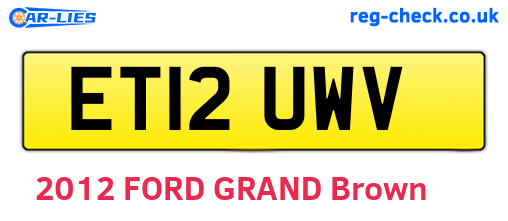 ET12UWV are the vehicle registration plates.